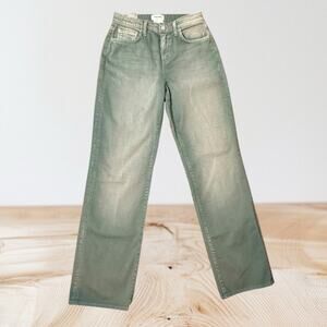 L'agence Ultra High Rise Straight Jeans Pants Sz 24 Womens $285 Gray Jade 27x31